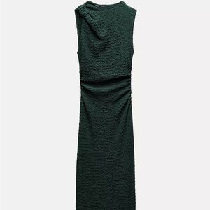 Green Zara Sleeveless Midi Dress